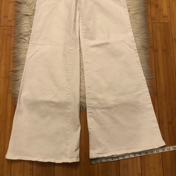 FRAME Baggy Palazzo Wide Leg High Rise Braided Waistline White Denim Jeans 27 - Picture 6 of 12